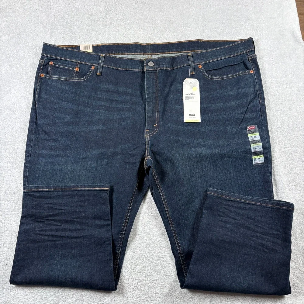 Levi's 541 Athletic Taper Fit Jeans Men 52x29 Blue Denim Cotton Flex Performance
